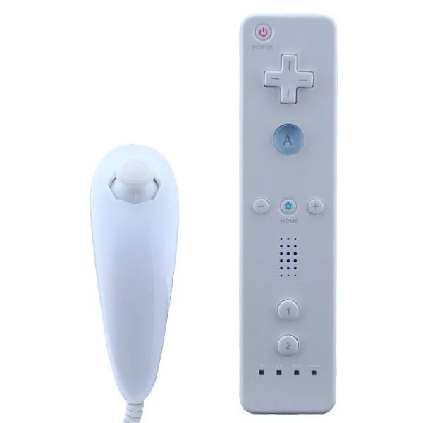 Белый датчик движения пульт дистанционного управления+ проводной Nunchuck комбо для консоль Nintendo Wii