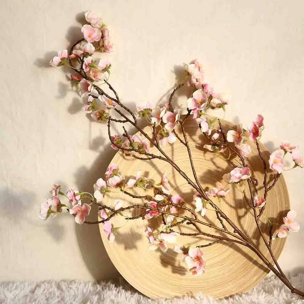 

5PCS Artificial Cherry Fake Peony Rose Flower Peach Blossom Fake Silk Flower Home Wedding Party Hydrangeas Cheap Floral Decor
