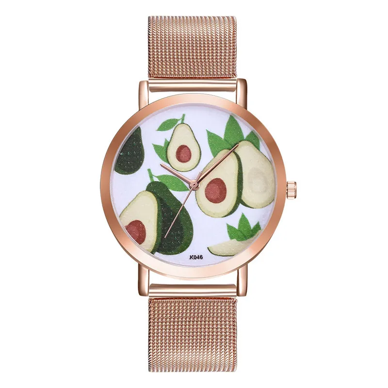 FUNIQUE Avocado Quartz Watch Men Dress Watches Steel Mesh Couple Wristwatch Women Clock Bracelet Business Drop Ship Gifts | Наручные часы