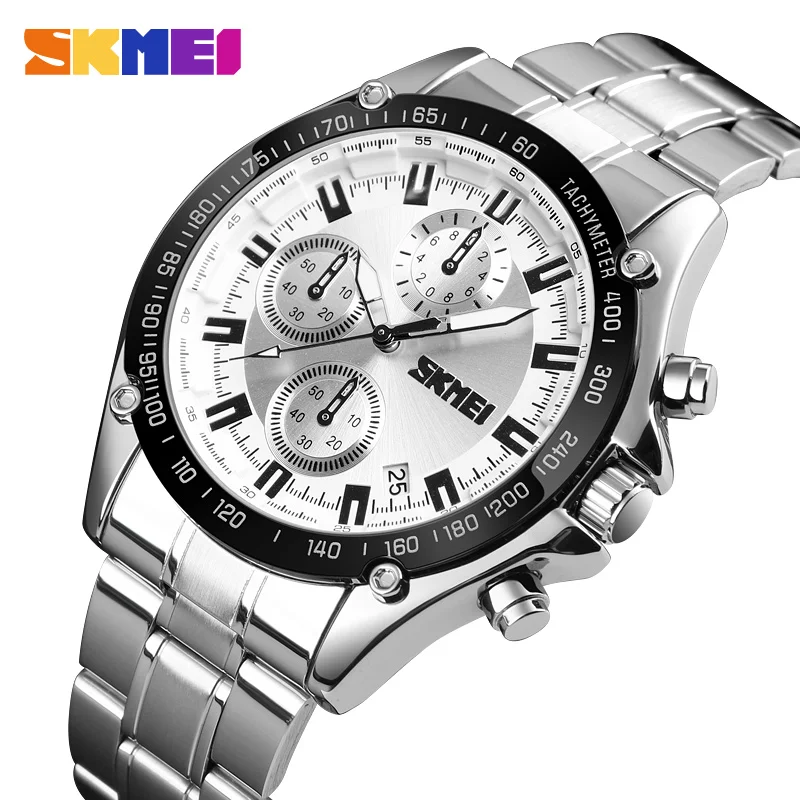 

SKMEI Quartz Watch Men Stainless Steel Strap Waterproof Watches Date Clock Man Fashion Casual Sport Watch relogio masculino 1393