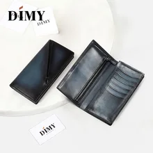 Dimy Genuine Leather Wallet Male Vintage Purses Credit Card Coin Card Holder Clip For Men Long Wallets Brand Luxury Slim ID Card Dimy Genuine Leather Wallet Male Vintage Purses Credit Card Coin Card Holder Clip For Men Long Wallets Brand Luxury Slim ID Card
