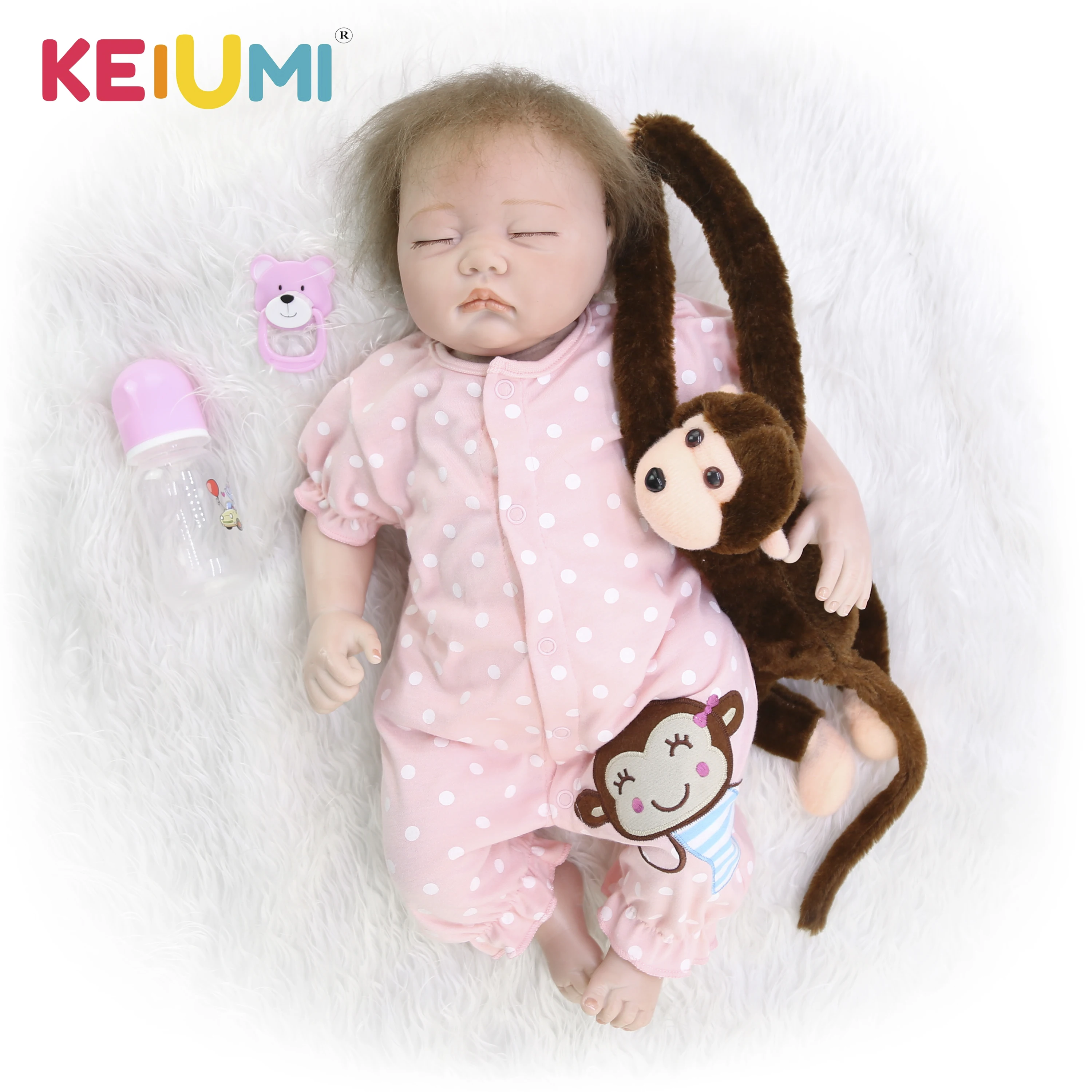 Милая 22 дюймовая Кукла Reborn Baby мягкая виниловая хлопковая Мягкая кукла ручной