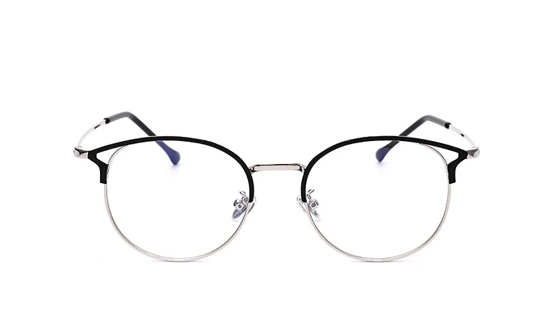Новые повседневные модные изысканные высококачественные металлические очки плоское зеркало в раме анти-синие очки женские очки
