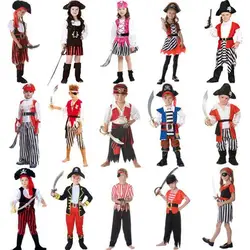 Новое поступление Пираты Карибского моря костюм Хэллоуина Костюмы для детей Pirate Captain Косплэй вечерние производительности шоу