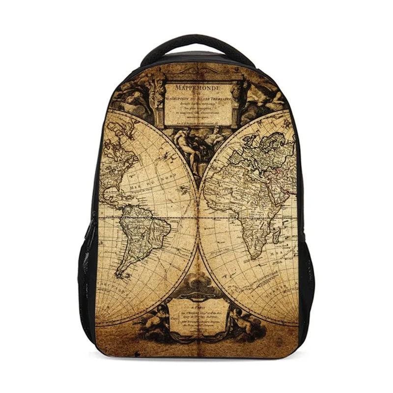 

VEEVANV Vintage Backpacks For Boys Girls Cool World Map 3D Printing Bookbag School Bag Teenager Children Satchel Mochila Escolar