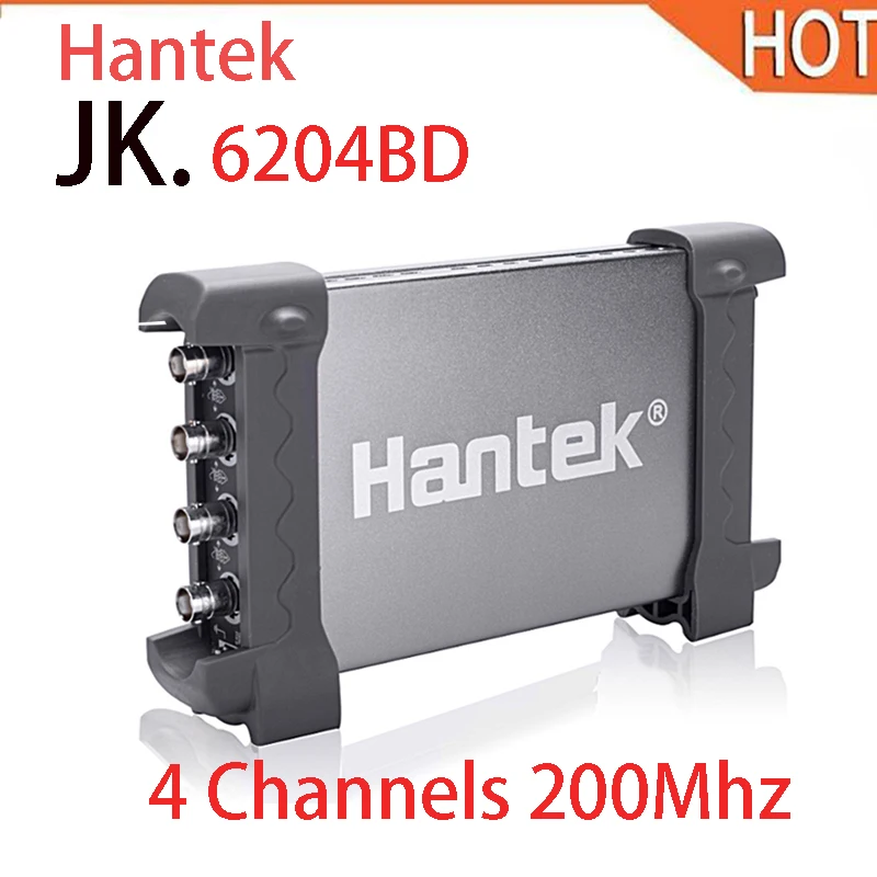 

Hantek 6204BD Digital Oscilloscope 4 Channels 200Mhz Handheld USB , PC Osciloscopio + 25Mhz Signal Generator