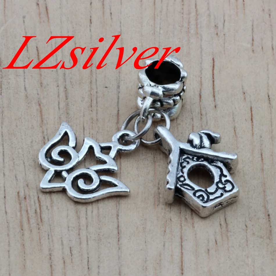 

Hot ! 5pcs Ancient silver Alloy bird & Poultry house Charm Dangle for European Bead Bracelet DIY Jewelry B-42