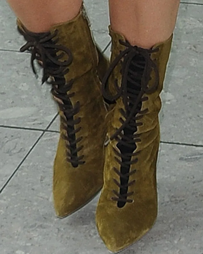 yeezy lace up heel boots