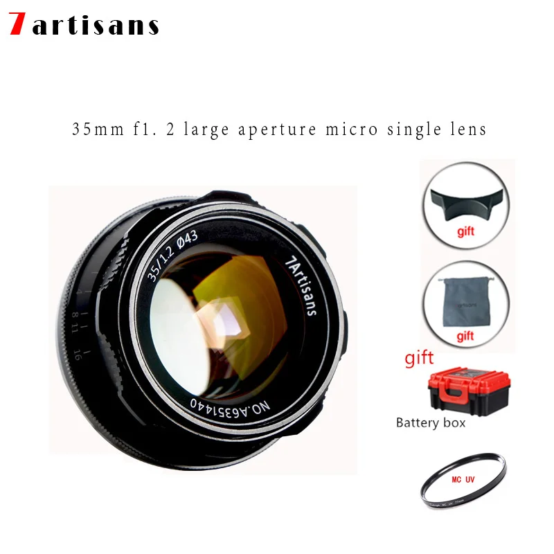 Объектив 7artisans Prime 35 мм F1.2 для Sony E mount Fuji FX M4/3 ручной объектив с беззеркальным