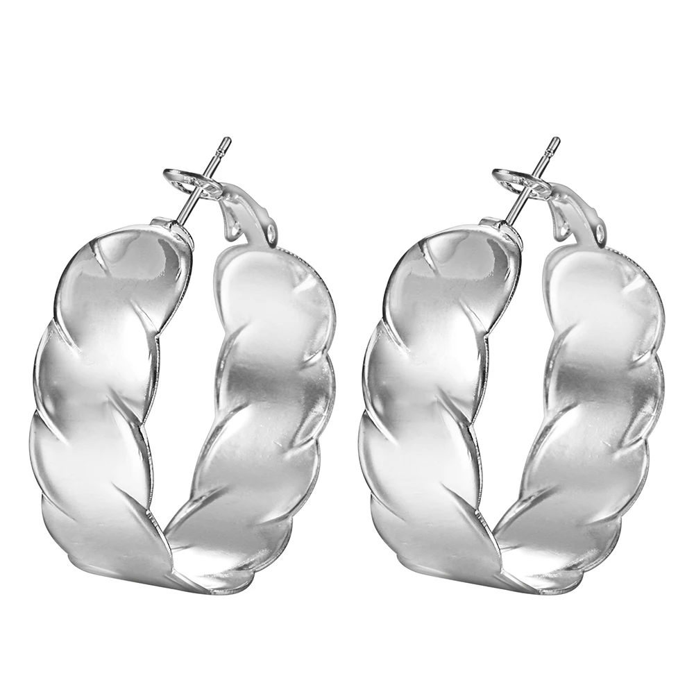 silver color hoop earrings