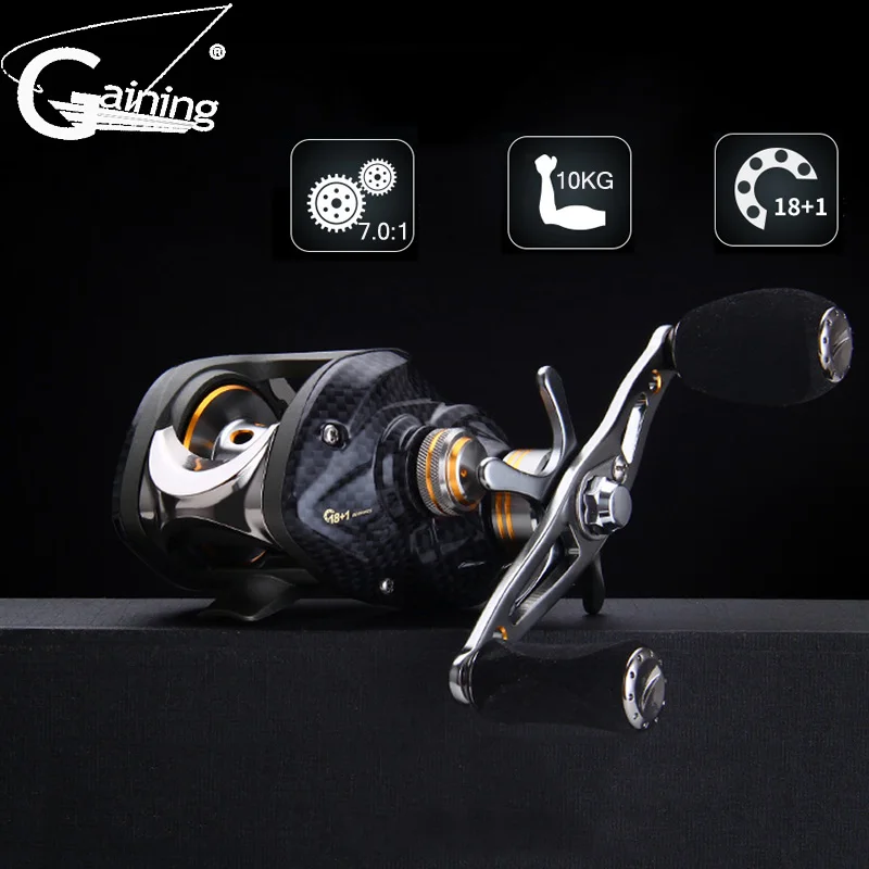 

Right or Left Baitcasting Reels 18+1BBs 7.0:1 Bait Casting Fishing Reel Magnetic and Centrifugal Dual Brake Bait Casting Wheel