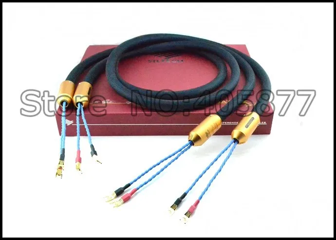 Discount with box  G7 Emperor Double Crown speaker cable 2.5M Audio speaker cable silver-gold 1pair 4