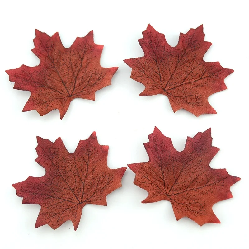 400 шт Искусственные Шелковые кленовые листья для дома, свадебные украшения, скрапбукинг, ремесло, разноцветные осенние яркие искусственные листья цветов - Цвет: Brown
