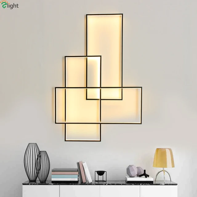 Modern Rectangle Aluminum Dimmable Led Wall Lamp Living Room Modern Rectangle Aluminum Dimmable Led Wall Lamp Living Room Lights Bedroom Light Fixtures Sconce