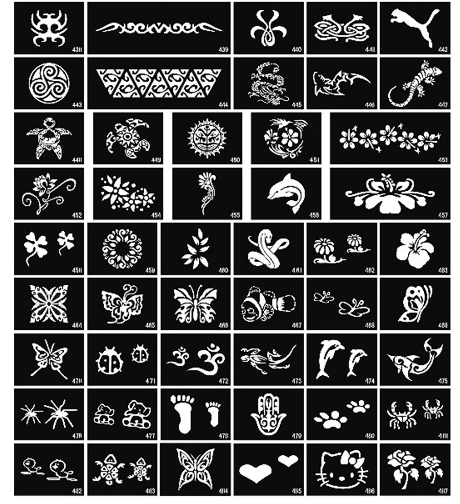 600 шт. разные блестящие трафареты для татуировок|glitter tattoo stencil|designer tattoostattoo design |