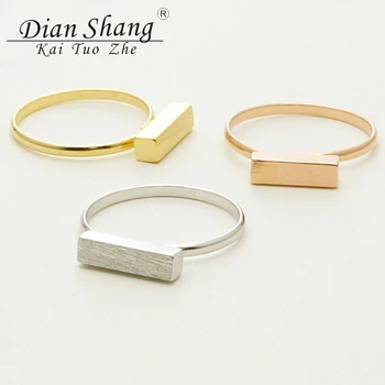 

DIANSHANGKAITUOZHE Minimal Bar Knuckle Rings For Women Mother Jewelry Couple Cute Rose Gold Ring Men Fashion Jewelry