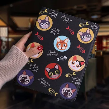 

Tablet Case For ipad Air 3 10.5" 2019 Flip smart stand cover pu leather Cute cat Cartoon illustration Case For ipad Air 3rd Gen