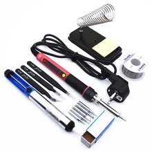 60 Вт Электрический паяльник набор паяльная станция цифровой ЖК-дисплей регулируемая температура электрика сварочный инструмент 80-500 град. С