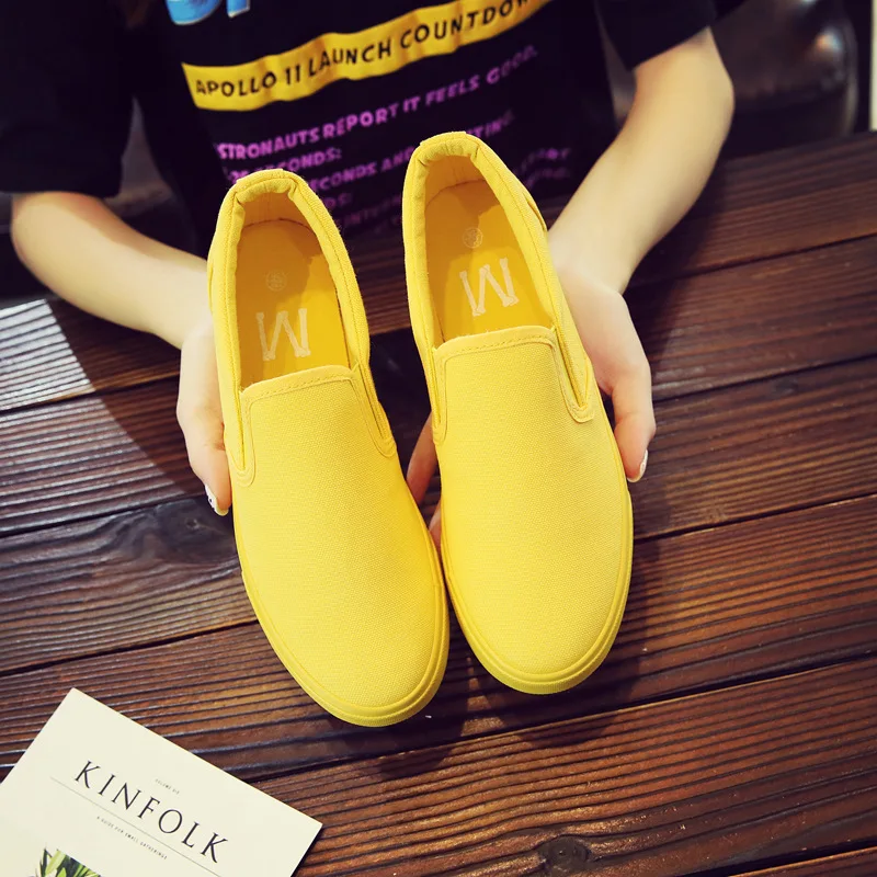 womens yellow canvas shoes