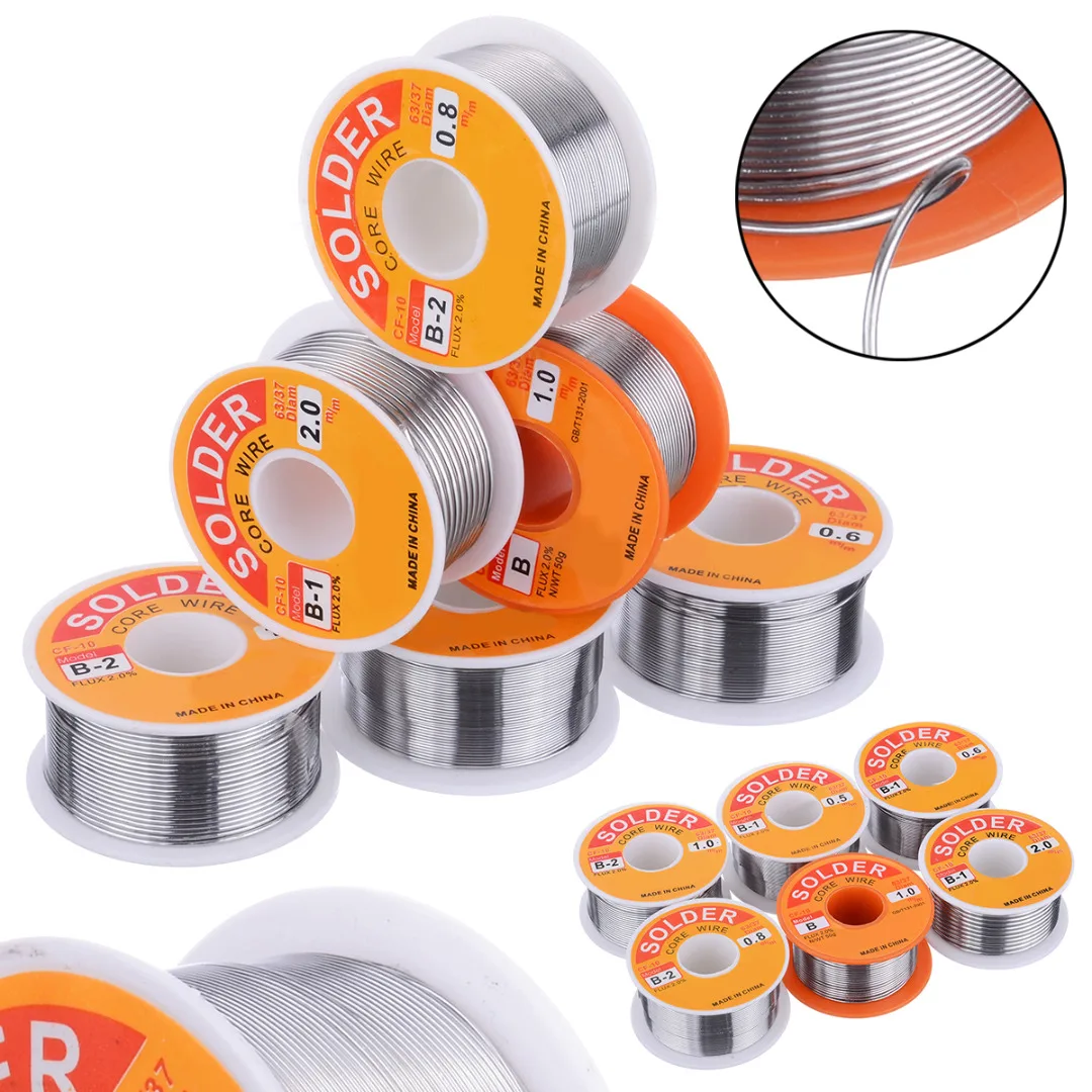 63/37 0.5mm-2.0mm 50g/100g Rosin Core Welding Wires Tin Lead Solder Iron Wire Reel Soldering Tool Supplies 63/37 0.5mm-2.0mm 50g/100g Rosin Core Welding Wires Tin Lead Solder Iron Wire Reel Soldering Tool Supplies