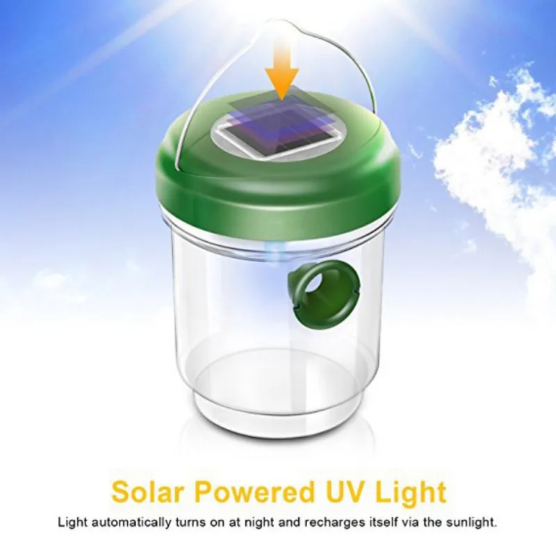 

Wasp Trap Catcher Solar Powered Flying Suspension LED Plastic Bee Hornet Trap Catcher Hanging Non-toxic Insect Control Tool