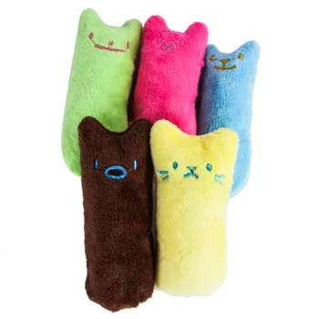 Teeth Grinding Catnip Toys Funny Interactive Plush Cat Toy Pet Kitten Chewing Vocal Toy Claws Thumb Bite Cat mint For Cats 5