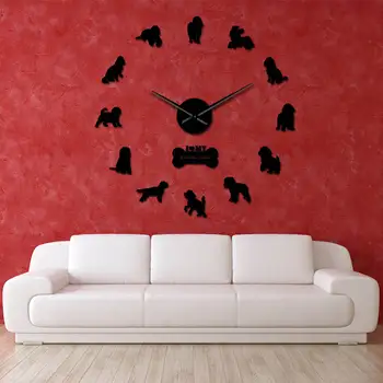 

Cockapoo Dog Breed Contemporary DIY Wall Clock Artificial Beagle Portrait For Dog Lovers Wall Hanging Clock Watch Unique Design