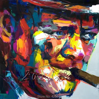 

Palette knife painting portrait Palette knife Face Oil painting Impasto figure on canvas Hand painted Francoise Nielly 14-31