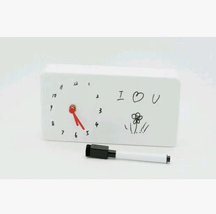 Будильник часы с записками DIY сообщения часы краска самостоятельно модный подарок - Цвет: Белый