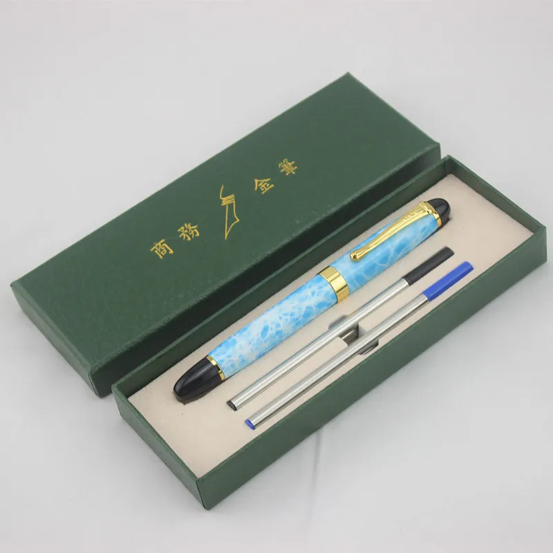 

New Gift Set Rollerball Pen Black Ink 0.5mm Refill Gold clip Ballpoint Pens with A Box 4 Colors for Choose