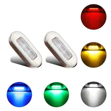 1Pair Stainless Steel LED Navigation Lights Signal Warning Lamp for 12V Marine Boat Yacht