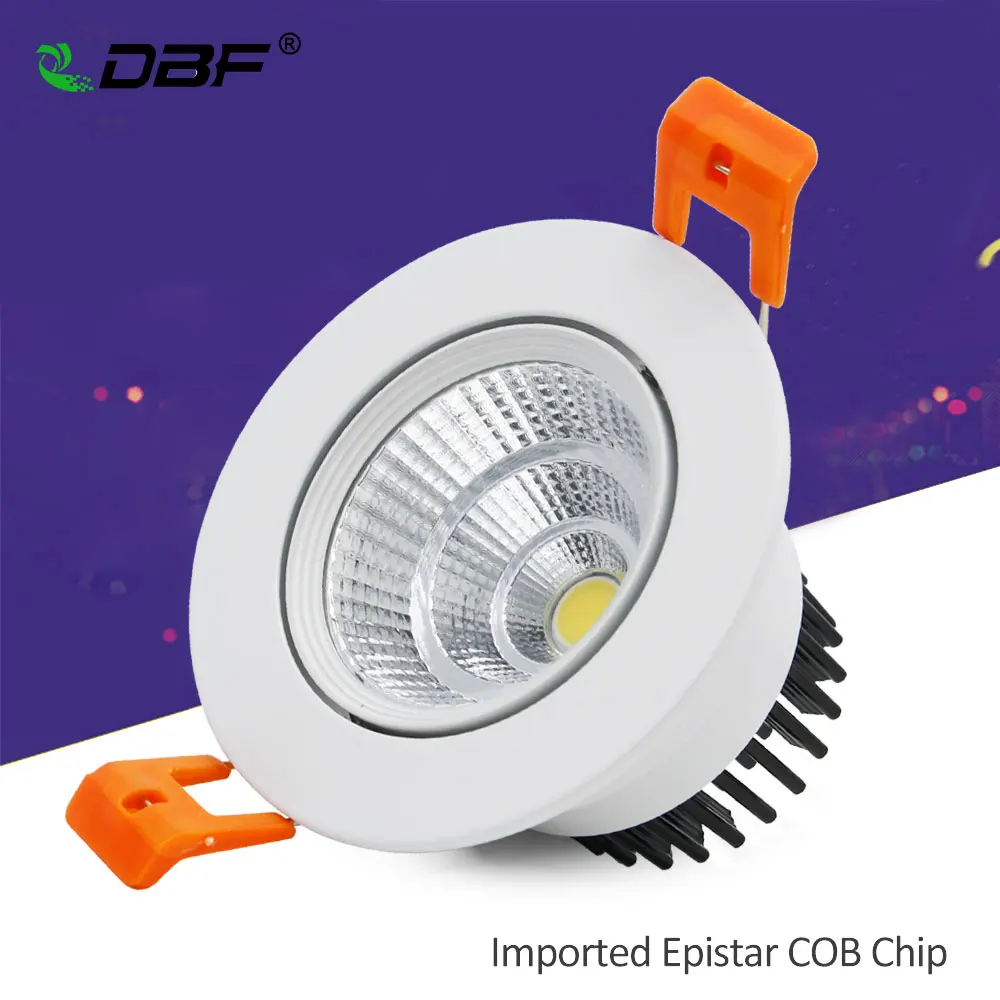 

[DBF]Super Bright Epistar COB LED Recessed Downlight Dimmable 9W Warm /Natural/Cold White LED Ceiling Spot Light AC110V/220V