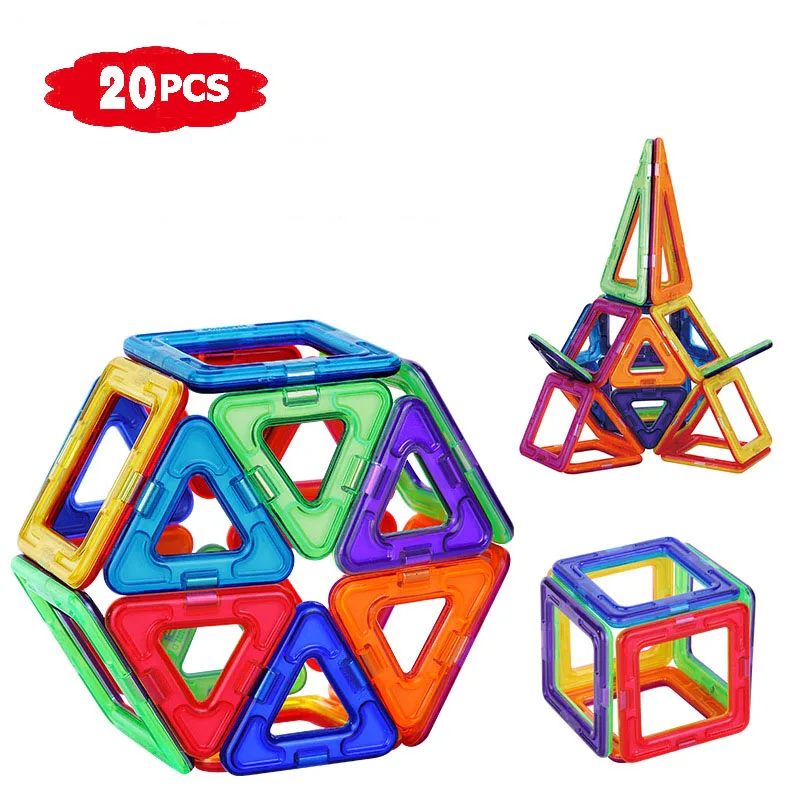 20 штук блоки магнитные Construction Set модель и строительство игрушки Пластик 3D