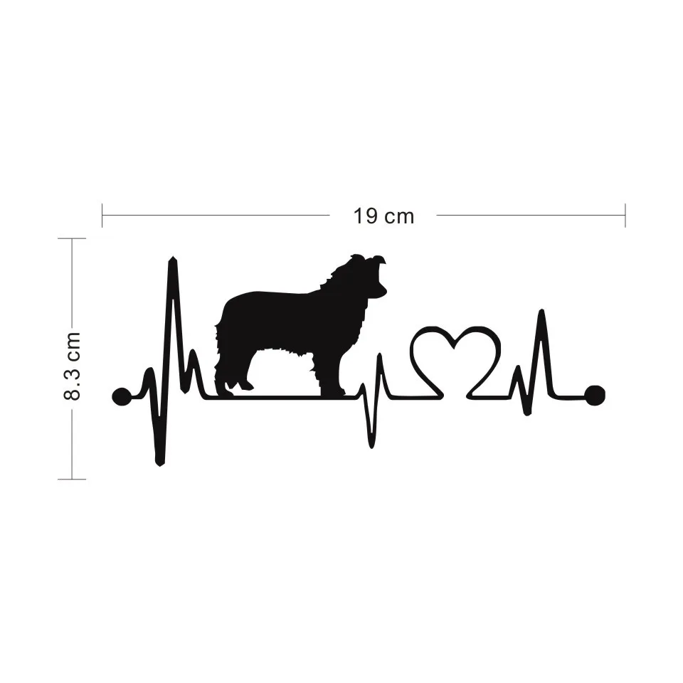 Cunymagos Border Collie Dog Heartbeat Decal Stickers Car Cover Scratches Decorative Accessories Car Styling Car Sticker 198 (2)