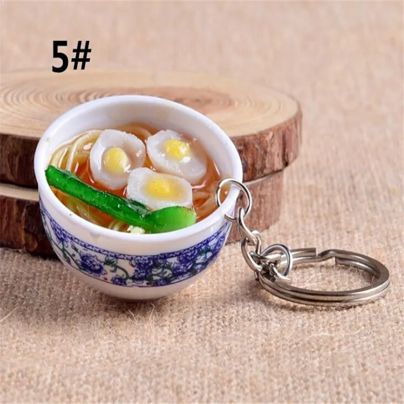 Брелок для ключей с имитацией еды, креативный брелок для ключей, китайский синий и белый фарфор, миска для еды, мини-сумка, подвеска B141 - Цвет: style 5