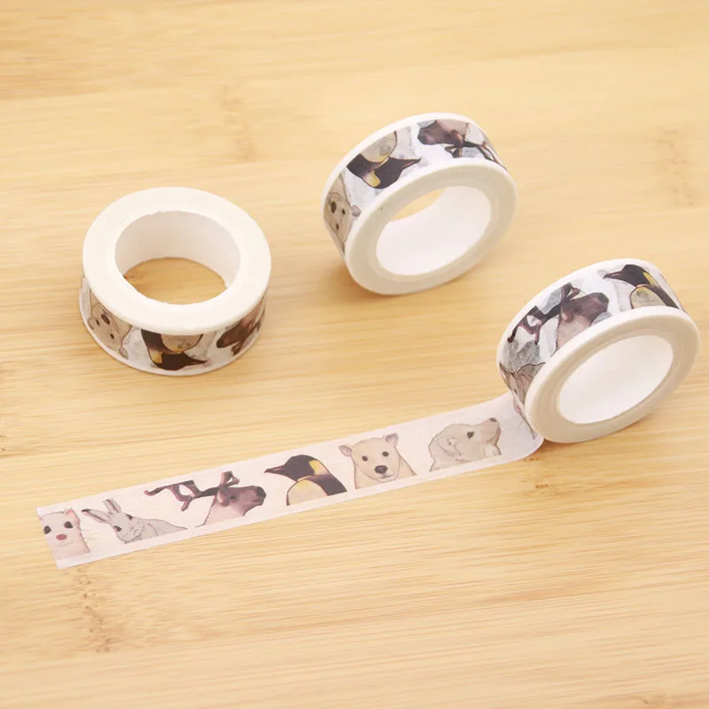 1 шт. Diy японская бумага декоративная клейкая лента Мультяшные животные мир васи