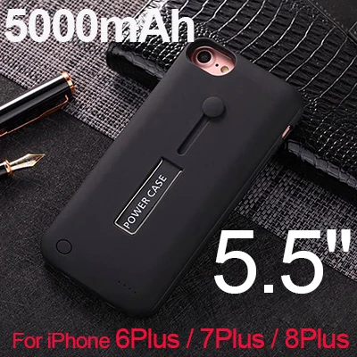 3500 мАч/5000 мАч тонкий ультра тонкий чехол для батареи для iPhone 8 7 6 6s внешний аккумулятор запасное зарядное устройство чехол для iPhone 6 6s 7 8 Plus+ держатель - Цвет: Black 6P 6SP 7P 8P