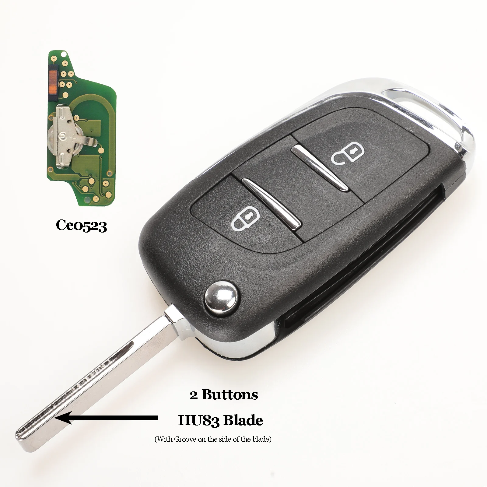 thumbnail image 1 of Jingyuqin 433Mhz ASK/FSK Flip Control remoto llave ID46 para Peugeot 207 Partner Citroen C2 C3 C4 C5 Berlingo Picasso CE0523 CE0536 fob, 1 of 5