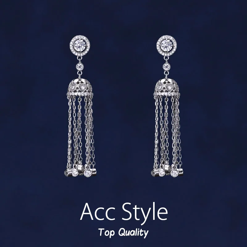 

Promotion Brand new white gold-color jewelry luxury long earrings Dangle earrings Tassel Drop Earrings for women Jewelry gift