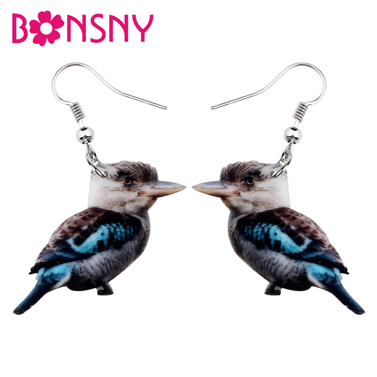 

Bonsny Acrylic Australian Laughing Kookaburra Jackass Bird Earrings Drop Dangle Fashion Animal Jewelry For Women Girls Gifts Hot