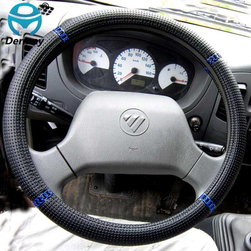 Truck Bus Vehicle Car Woven Leather Steering Wheel Cover for Volvo