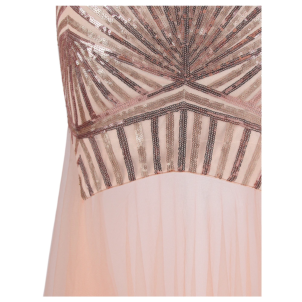 Женское вечернее платье Angel fashions длинное прозрачное с геометрическим узором и