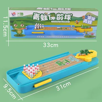 

Board ganme Children Mini Desktop Frog Bowling Toy Kits Portable Indoor Education Table Game Entertainment