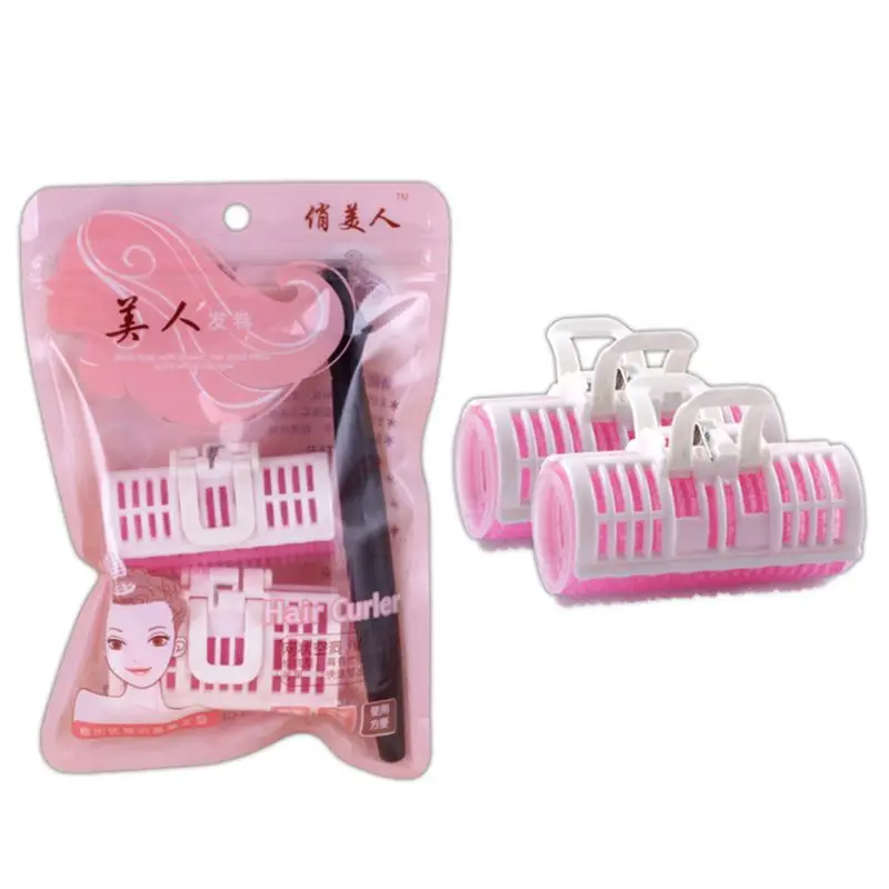 1 комплект Пластиковые Хомуты рессор бигуди для завивки волос DIY инструмент для укладки кудри парикмахерские инструменты розовый - Цвет: AS
