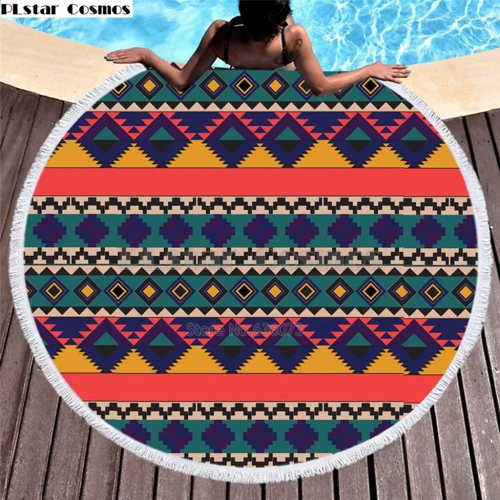 

Bear Totem/Native American/Native Indian Bath Towel for Beach Thick Round 3d print Fabric Quick Compressed Towel new style-3