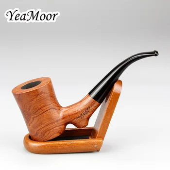 

High Quality Rosewood Smoking Pipe Wooden Stand Set Double Flat Bottom Rose Wood Pipe 9mm Filter Tobacco Pipe 10 tools free