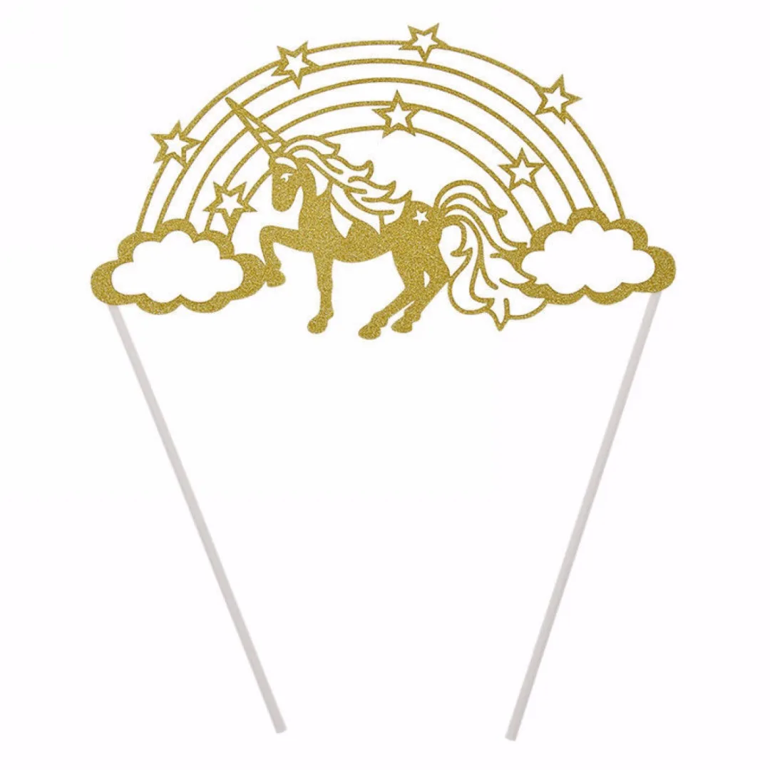 4 Color Unicorn Rainbow Cloud Birthday Cake Topper Sticks Cake Decorative Party Supplies