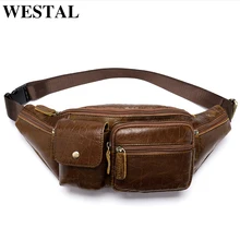 WESTAL, натуральная кожа, сумка на пояс для путешествий, дизайнерская, поясная сумка для мужчин, кожаный ремень, сумки для телефона, Мужская нагрудная сумка-мессенджер для мужчин 8399