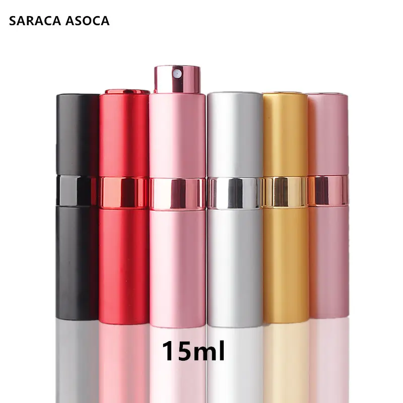 

Wholesale 20pcs/lot 15ml Mix Order Metal Shell Glass Tank Rotatable Perfume Atomizer Bottle Spary Refillable Bottle
