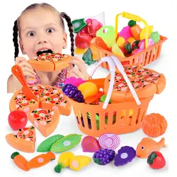 2018 новые детские ролевые игры кухня фрукты овощи еда игрушка режущий набор Подарочная игрушка игра образование расчесывание ролевые игры